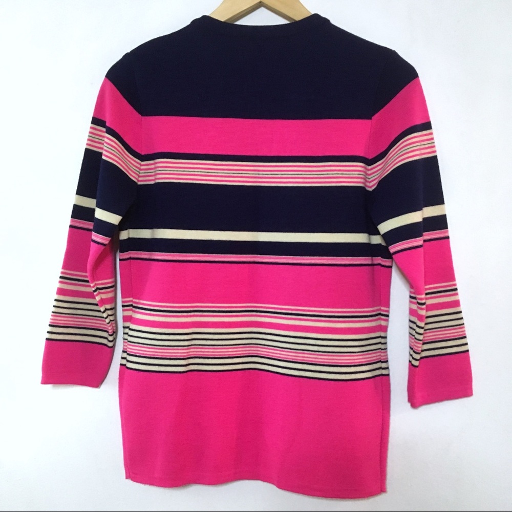 Vintage 60s striped wool cardigan sweater - Picture 6 of 6
